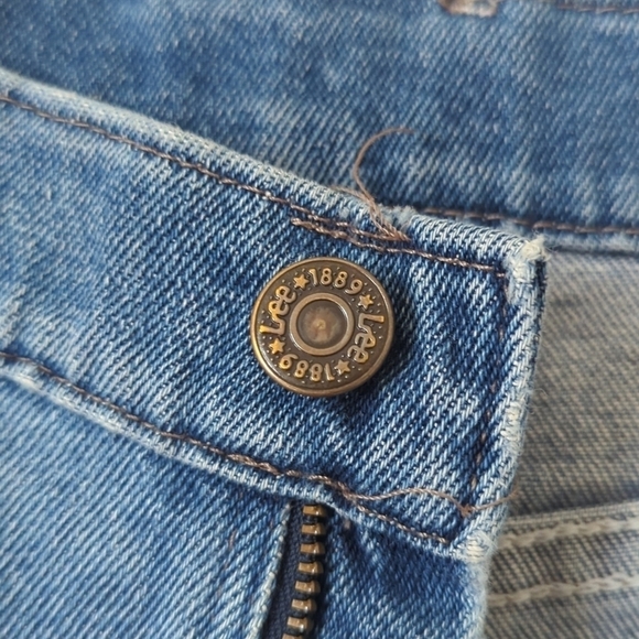 Lee 90's Vintage Slim High Rise Medium Wash Tapered Leg Denim Mom Jeans Blue 8 - Picture 9 of 14